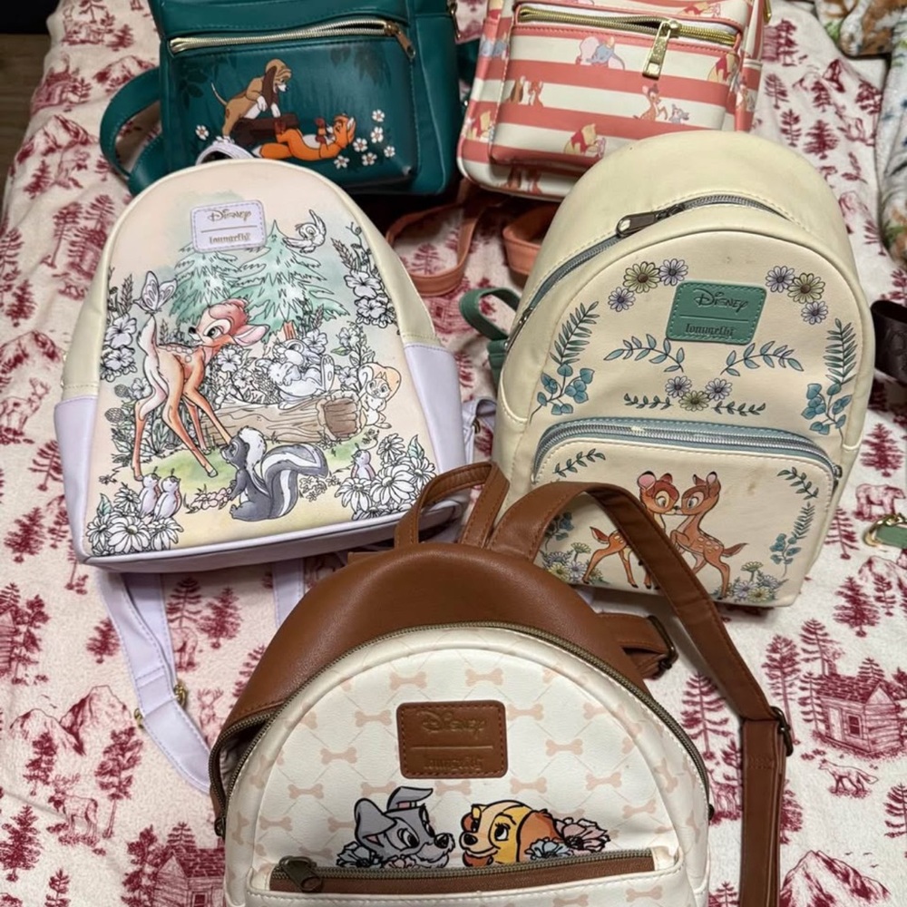 Disney Women's Backpack Collection - Cream, Brown, Green, Pink